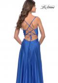 Picture of: Satin A-Line Gown with Cut Out and Twist Bodice in Royal Blue, Style: 31193, Detail Picture 4