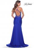 Picture of: Dramatic Rhinestone Dress with Sheer Details and Train in Royal Blue, Style: 31279, Detail Picture 4