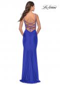 Picture of: Modern Jersey Dress with Twist Band Details in Royal Blue, Style: 31333, Detail Picture 4