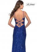 Picture of: Sequin Long Dress with Triangle Cut Out in Royal Blue, Style: 31356, Detail Picture 4