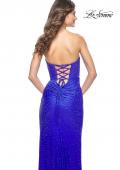 Picture of: Strapless Fitted Rhinestone Embellished Gown with Knot Detail in Royal Blue, Style: 32175, Detail Picture 4