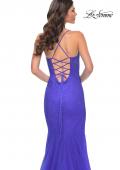 Picture of: Mermaid Prom Dress with Rhinestones and Lace Up Back in Blue, Style: 32273, Detail Picture 4