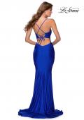 Picture of: Form Fitting Prom Dress with Ruched Bow Bodice in Royal Blue, Style: 28536, Detail Picture 5