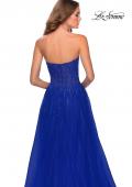 Picture of: Strapless Beaded Prom Gown with Slit and Pockets in Royal Blue, Style 28603, Detail Picture 5