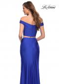 Picture of: Rhinestone Off the Shoulder Jersey Two Piece Prom Dress in Royal Blue, Style 29951, Detail Picture 5