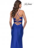 Picture of: Jersey Long Prom Dress with Trendy Waist Cut Outs in Royal Blue, Style: 31174, Detail Picture 5