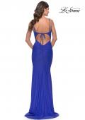 Picture of: Jeweled Modified Scoop Neck Jersey Dress with Open Back in Royal Blue, Style: 31218, Detail Picture 5