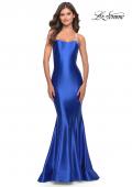 Picture of: Intricate Lace Up Back Liquid Jersey Mermaid Gown in Royal Blue, Style: 31321, Detail Picture 5