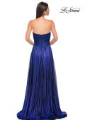 Picture of: Textured Chiffon Flowy Strapless Evening Dress in Royal Blue, Style 32382, Detail Picture 5