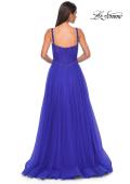 Picture of: A-line Prom Dress with Tulle Skirt and Rhinestone Belt in Royal Blue, Style 32656, Detail Picture 5
