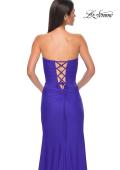 Picture of: Strapless Prom Dress with Side Ruching and Lace Up Back in Royal Blue, Style 33012, Detail Picture 5