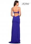 Picture of: Form Fitting Long Dress with Cut Outs and Strappy Back in Royal Blue, Style: 27516, Detail Picture 6