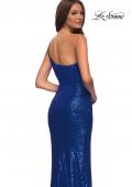Picture of: Simple One Shoulder Long Sequin Evening Gown in Royal Blue, Detail Picture 6