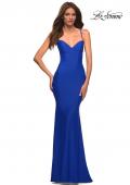 Picture of: Jersey Gown with Bustier Top and Lace Up Back in Blue, Style: 30491, Detail Picture 6