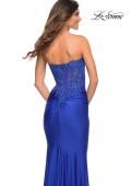 Picture of: Stunning Strapless Jeweled Lace and Jersey Dress in Royal Blue, Detail Picture 6