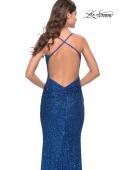 Picture of: Chic Soft Sequin Stretch Dress with Open Back in Jewel Tones in Royal Blue, Style: 31027, Detail Picture 6