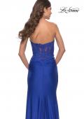 Picture of: Sheer Lace Applique Bodice Dress with Jersey Skirt in Royal Blue, Style: 31343, Detail Picture 6