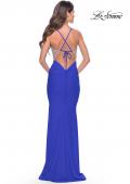 Picture of: Stunning Rhinestone Encrusted Bodice with Jersey Skirt in Royal Blue, Style: 31591, Style: 31591