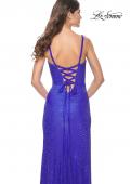 Picture of: Rhinestone Embellished Jersey Gown with Square Neckline in Royal Blue, Style: 32058, Detail Picture 6