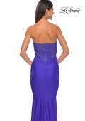 Picture of: Sweetheart Rhinestone Fishnet Bodice Dress with Fitted Skirt in Royal Blue, Style: 32069, Detail Picture 6
