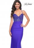 Picture of: Prom Dress with Fitted Bustier Rhinestone Top in Blue, Style: 32260, Detail Picture 6