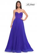 Picture of: A-Line Tulle Dress with Satin Corset Bodice in Royal Blue, Style: 32424, Detail Picture 6