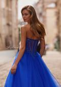 Picture of: Strapless Lace Corset Tulle Gown with Slit in Royal Blue, Style: 33363, Detail Picture 6