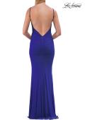 Picture of: Fitted Jersey Gown with Open Back and Ruching in Royal Blue, Style: 33644, Detail Picture 6