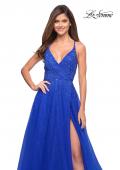 Picture of: Embellished Tulle A-Line Gown with Strappy Back in Royal Blue, Style: 29920, Detail Picture 7