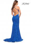 Picture of: Stunning Mermaid Stretch Lace Gown with Low Back in Royal Blue, Style: 30511, Detail Picture 7