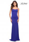 Picture of: Simple Elegant Long Jersey Dress with Scoop Neck in Royal Blue, Style: 30541, Detail Picture 7