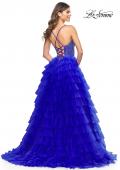 Picture of: Tiered Ruffle Tulle Prom Dress with Rhinestone Embellished Bodice in Royal Blue, Style: 32002, Detail Picture 7