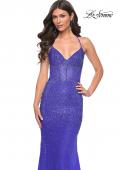 Picture of: Stunning Rhinestone Embellished Fitted Tulle Dress in Blue, Style: 32007, Detail Picture 7