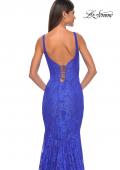 Picture of: Mermaid Stretch Lace Gown with Corset Top in Royal Blue, Style: 32420, Detail Picture 7