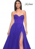 Picture of: A-Line Tulle Dress with Satin Corset Bodice in Royal Blue, Style: 32424, Detail Picture 7