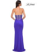 Picture of: Chic Jersey Evening Dress with Rhinestone Neckline in Royal Blue, Style 32733, Detail Picture 7