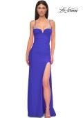 Picture of: Open Back Prom Dress with Rhinestone Detail Neckline in Royal Blue, Style 32851, Detail Picture 7