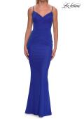 Picture of: Jersey Gown with Crisscross Back and Ruching in Royal Blue, Style: 33489, Detail Picture 7