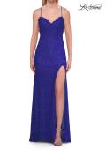 Picture of: Lace Prom Dress with Scalloped Neckline and Open Back in Royal Blue, Style: 33647, Detail Picture 7