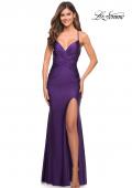 Picture of: Intricate Criss-Cross Ruched Bodice Prom Dress in Royal Purple, Style: 30522, Detail Picture 8