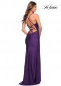 Picture of: Intricate Criss-Cross Ruched Bodice Prom Dress in Royal Purple, Style: 30522, Detail Picture 9