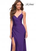 Picture of: Jersey Gown with Wrap Style Front and Rhinestones in Royal Purple, Style: 30465, Detail Picture 11