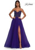 Picture of: Beautiful A-line Prom Dress with Rhinestone Encrusted Corset Top in Royal Purple, Style: 32754, Detail Picture 12