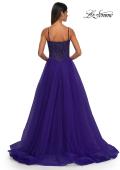 Picture of: Beautiful A-line Prom Dress with Rhinestone Encrusted Corset Top in Royal Purple, Style: 32754, Detail Picture 13