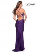 Picture of: Sparkle Rhinestone Long Jersey Prom Dress in Royal Purple, Style: 30413, Detail Picture 22