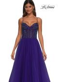 Picture of: Beautiful A-line Prom Dress with Rhinestone Encrusted Corset Top in Royal Purple, Style: 32754, Detail Picture 23