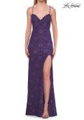 Picture of: Lace Prom Dress with Scalloped Neckline and Open Back in Royal Purple, Style: 33647, Detail Picture 3