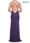 Picture of: Lace Prom Dress with Scalloped Neckline and Open Back in Royal Purple, Style: 33647, Detail Picture 4