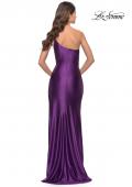 Picture of: Simple One Shoulder Liquid Jersey Dress in Royal Purple, Style: 31391, Detail Picture 5