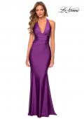 Picture of: Jersey Prom Dress with Deep Dramatic Neckline in Royal Purple, Style: 28579, Detail Picture 6